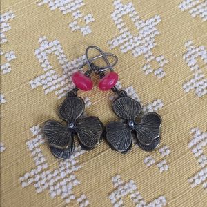 Fossil orchid earrings